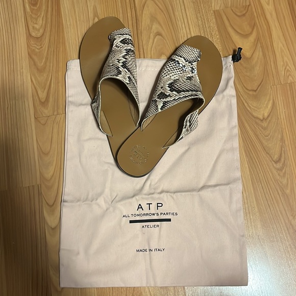 ATP Atelier Rosa sandal. Beige snake. Size 40 = US 10 - Picture 2 of 12